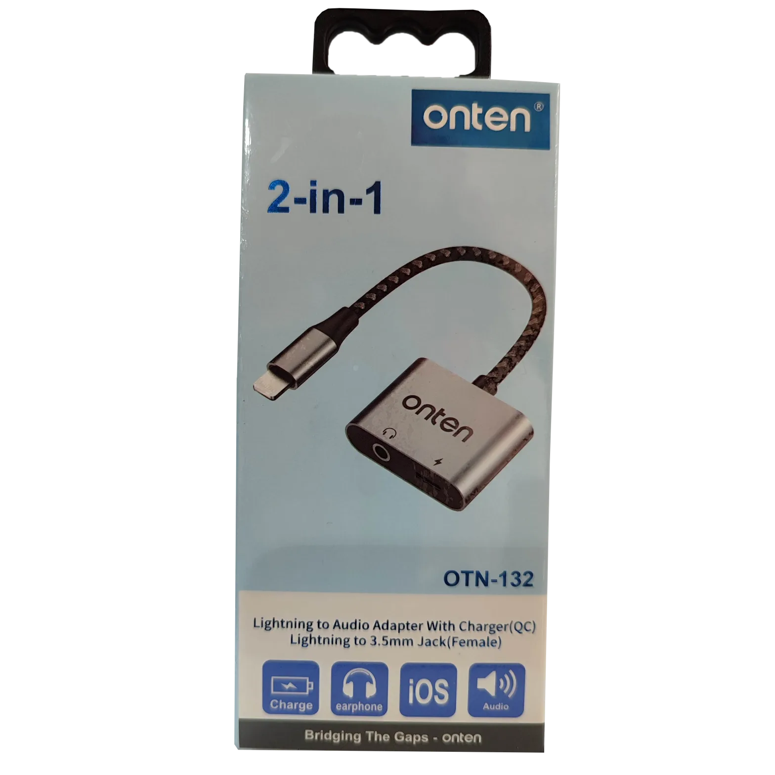 Onten Otn-132 2-IN1 Lightning to Audio with QC Charging Adapter