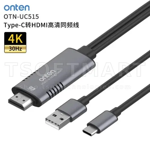 Onten Otn-UC515 Usb-C to Hdmi Cable 4K 1.8m