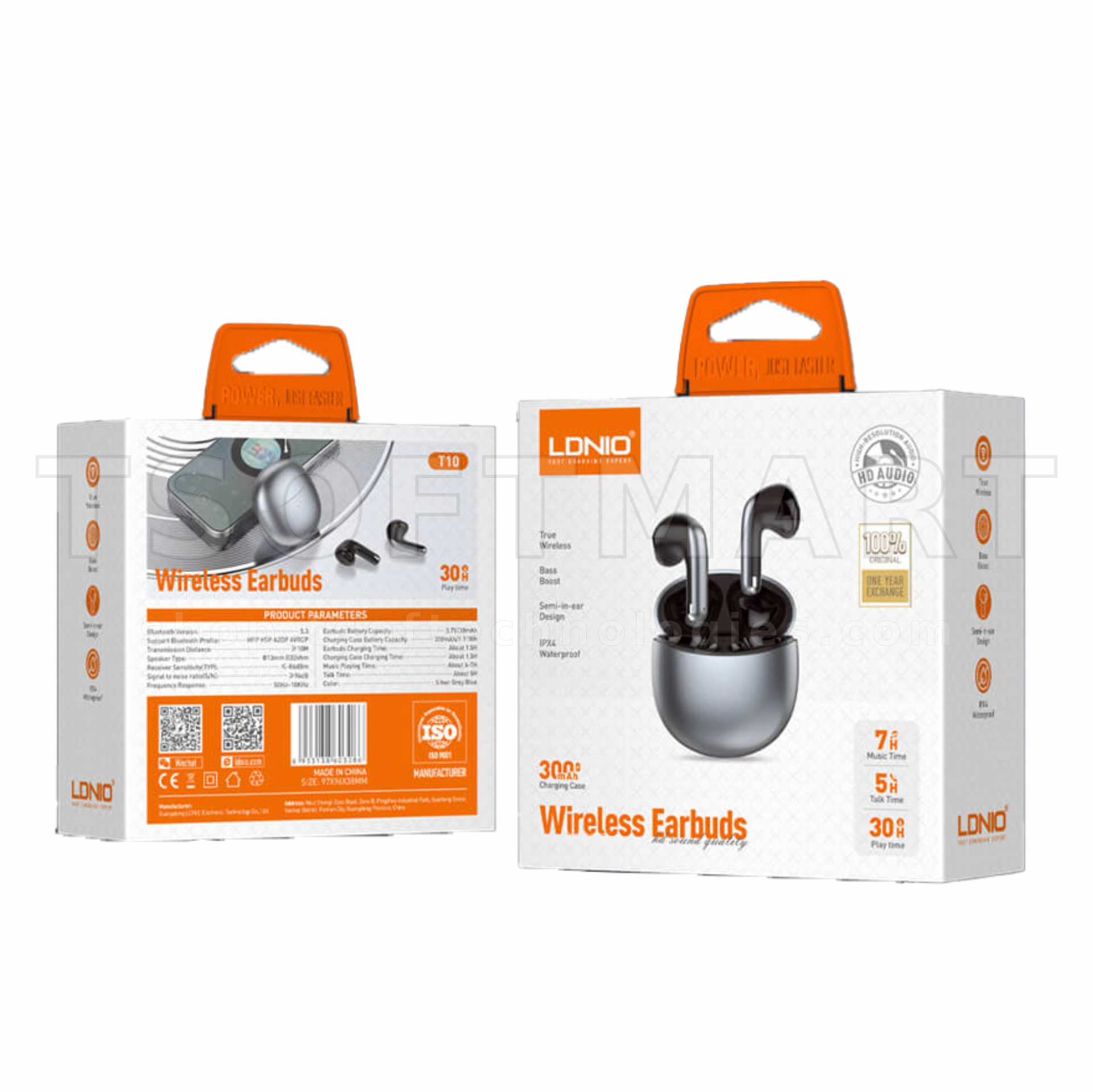 LDNIO T10 Semi-Fit Wireless Earbuds