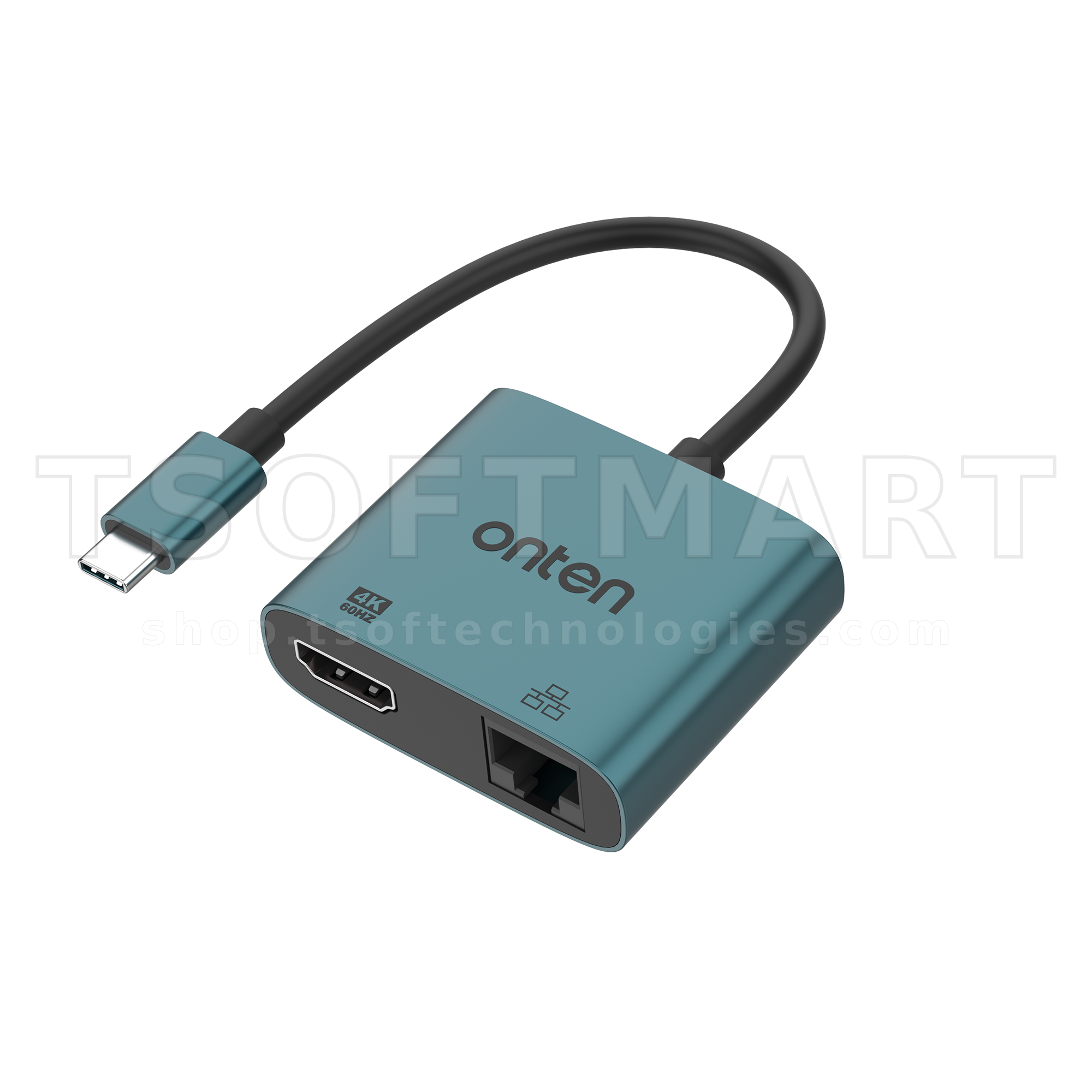 Onten UC288 2-in-1 Usb-C to Hdtv+RJ45