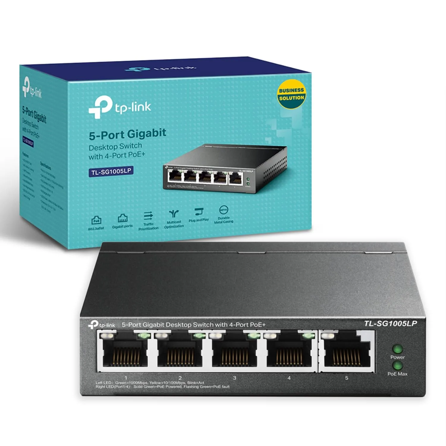 TP-Link TL-SG1005LP 5 Ports Gigabit Desktop POE + Switch