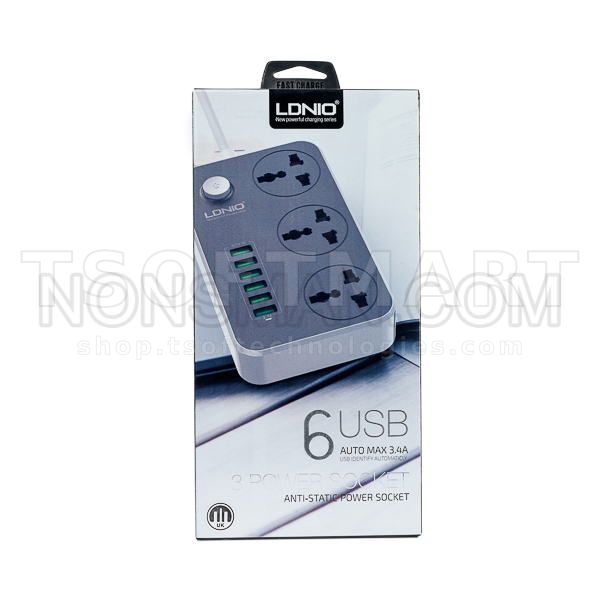 Ldnio SC3604 6 Usb/3 Sockets