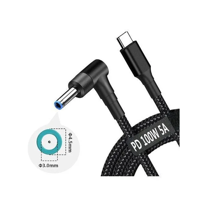 HP PD 100W USB-C 18.5-20V 4.5*0.6 Small Blue Pin ?Cable