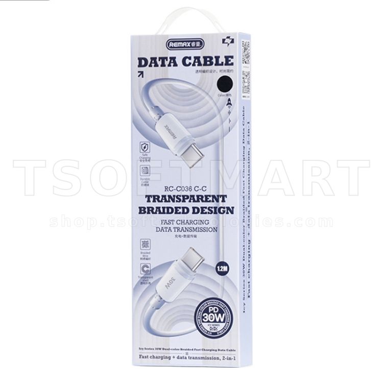 Remax RC-C036 Usb-C to Usb-C 1.2m Data Cable 30w