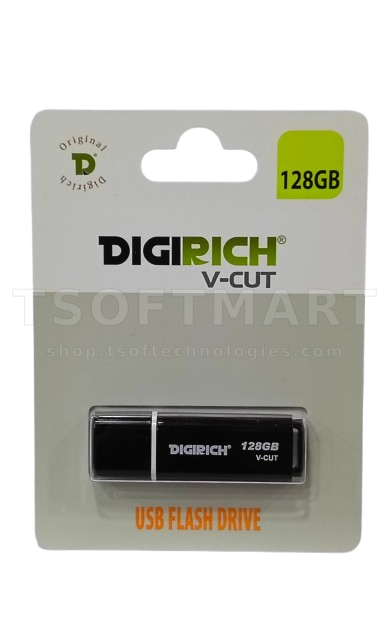 Digirich V-Cut Flash Drive 128gb Black