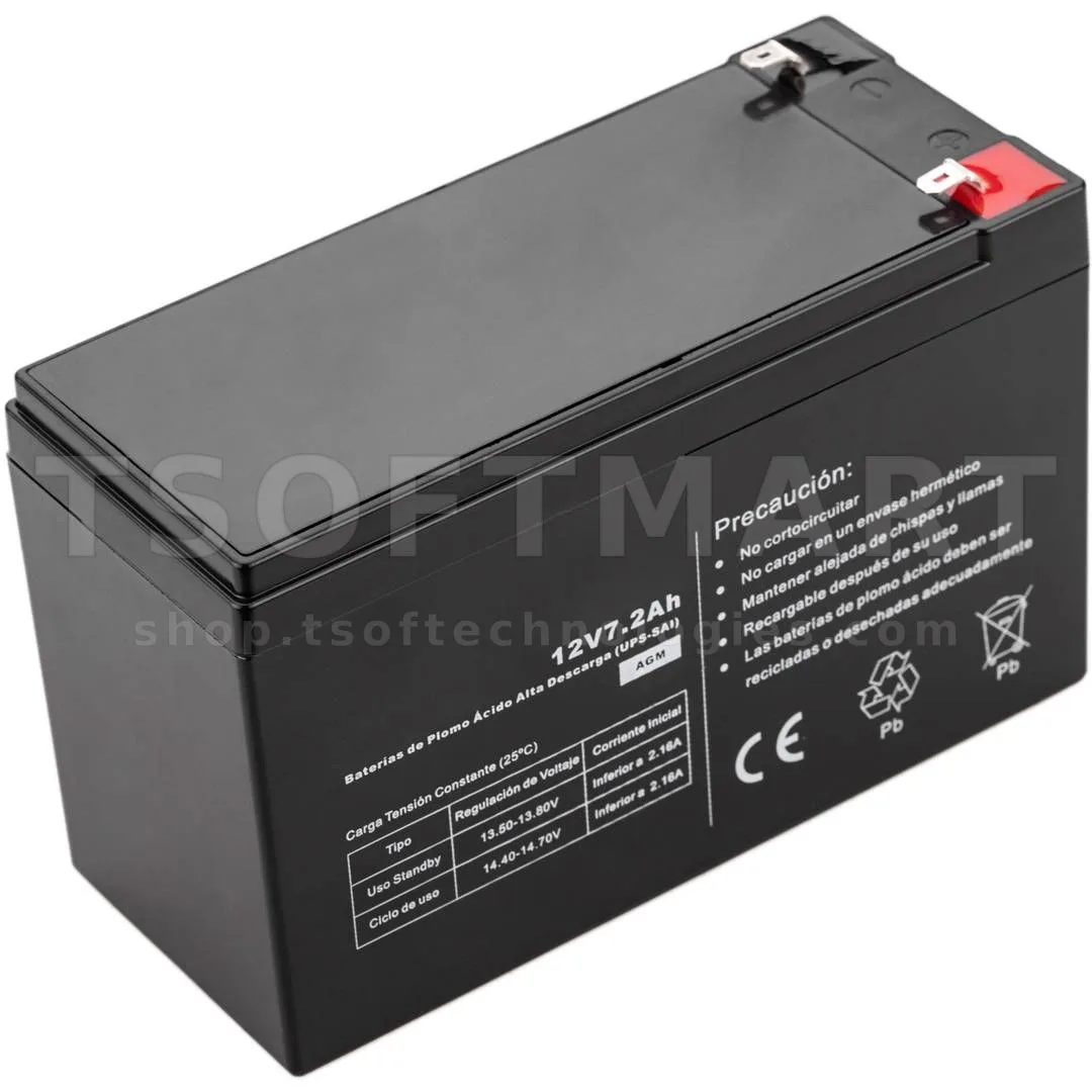 Tireless Rechargeable Ups Battery 12V7.2Ahs