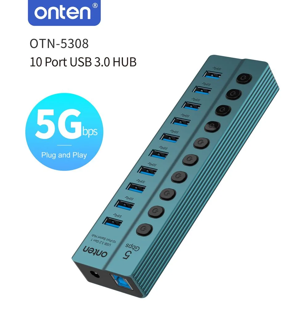 Onten 5308 10 Ports USB3.0 Hub