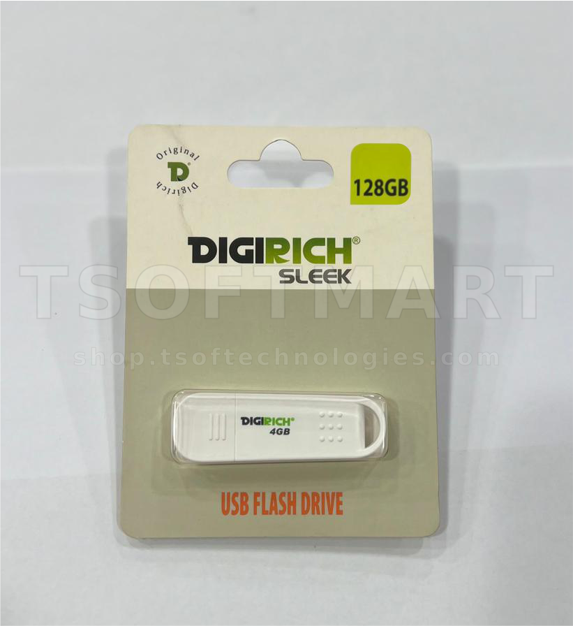 Digirich Sleek Flash Drive 128Gb White