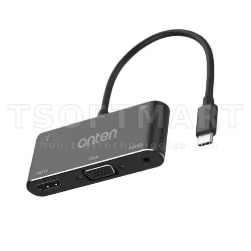 Onten OTN-9573S USB-C to Hdmi/Vga/Audio ?Hub ?4K
