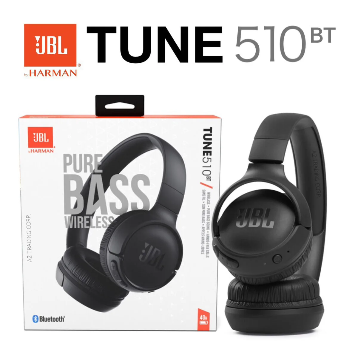 JBL Tune 510 Bluetooth Headset Black