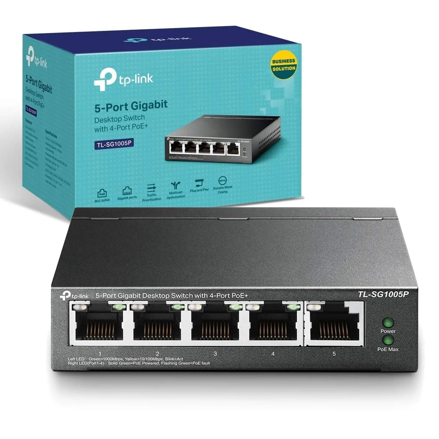 TP-Link TL-SG1005P 5-Ports Gigabit Desktop POE+ Switch
