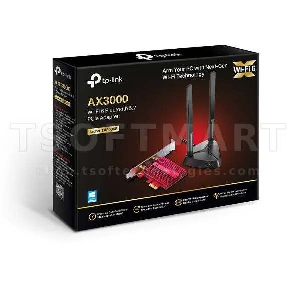 TP-Link AX3000 Dual Band Wi-Fi 6 Bluetooth PCI Express Adapter Archer TX3000E