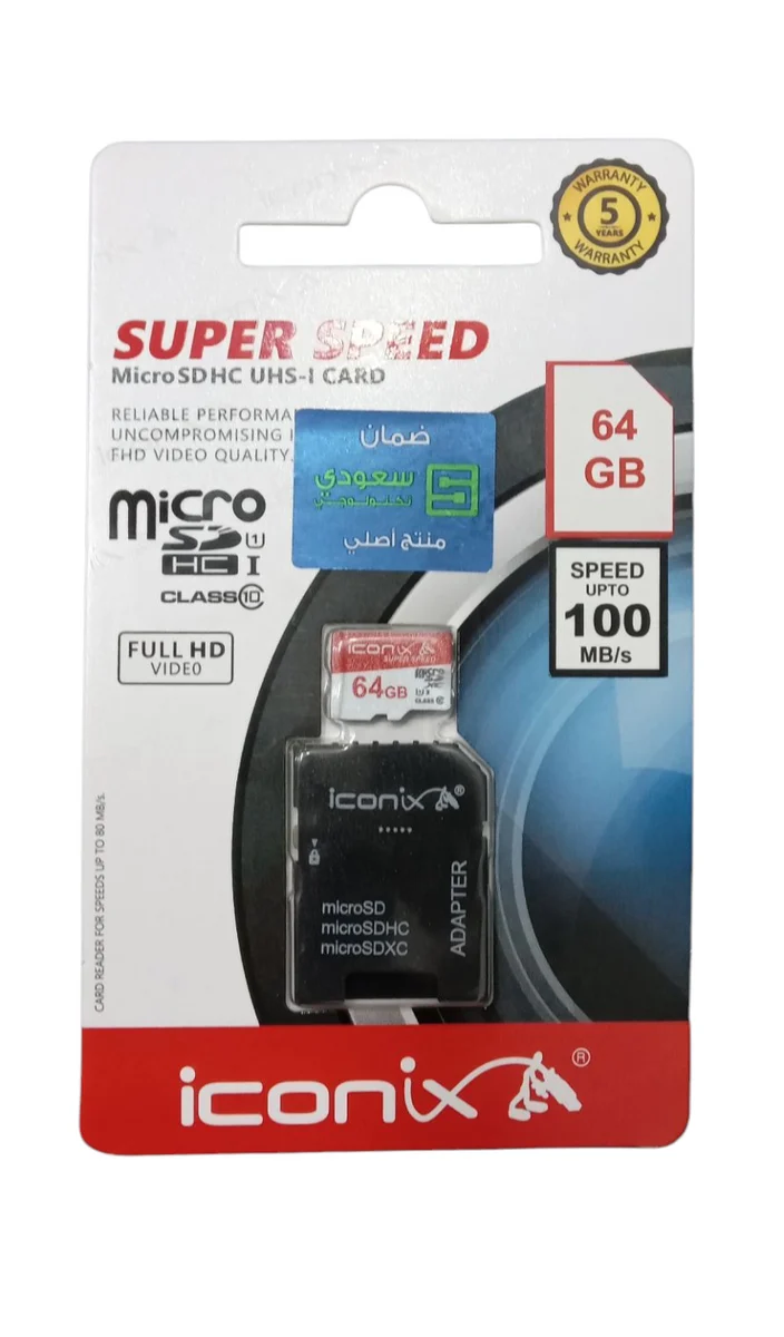 Iconix microSD Card 64GB 100mb/s
