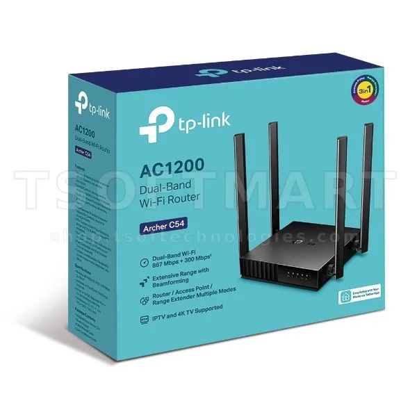 TP-Link AC1200 Wi Fi Router Dual Band Archer C54-EU