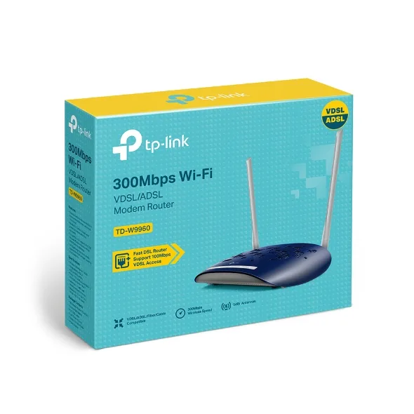 TP-Link 300Mbps Wi-Fi VDSL/ADSL Modem Router TD-W9960