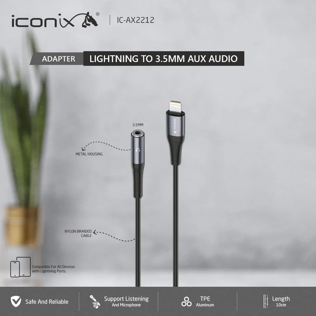 Iconix AX2212 Lightning 3.5 AUX Audio Jack