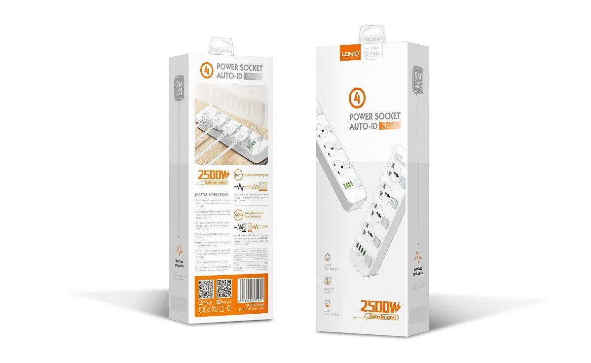 Ldnio SC4408c 4Socket/2Usb-C/2Usb Socket Long