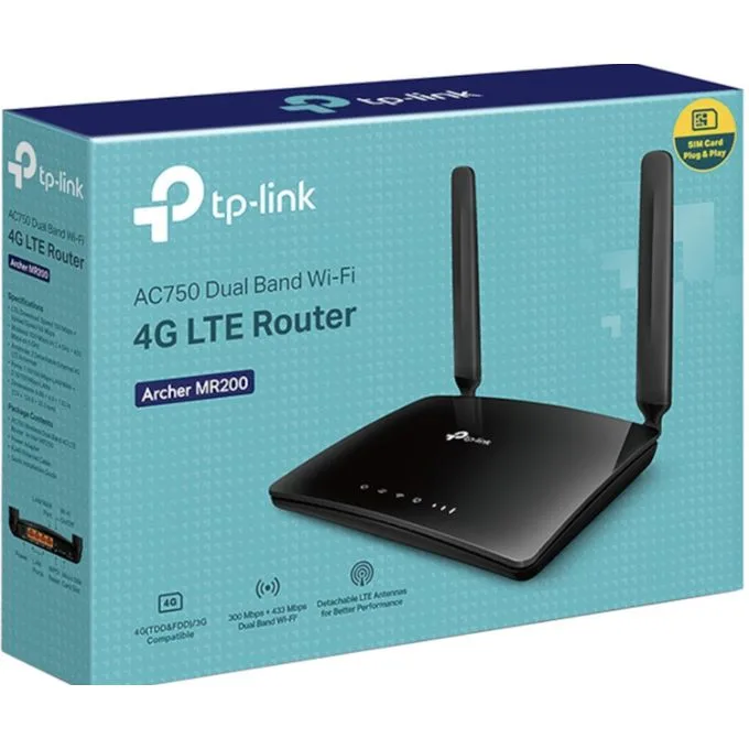 Tp-Link AC750 MR200 4G Router With SIM