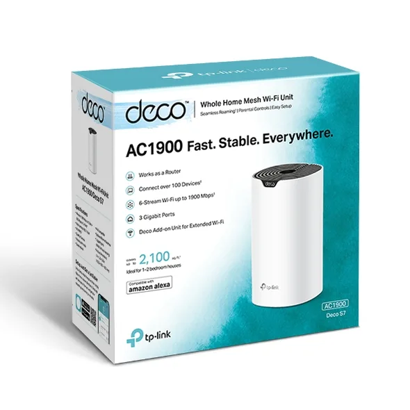 TP-Link Deco S7 AC1900 Whole Home Mesh Wi-Fi System 600Mps-3Pack