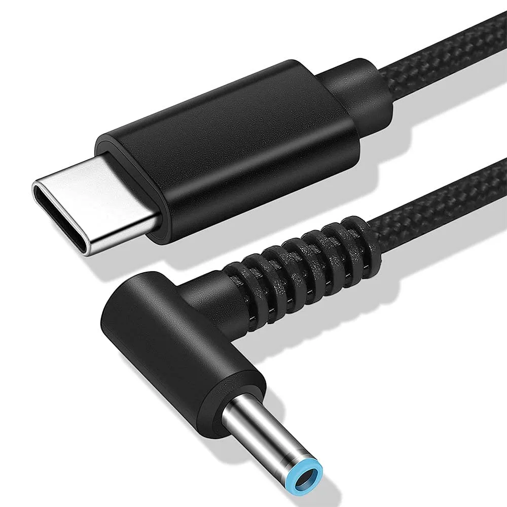 PD 65W 4.5*0.6 USB-C 18.5-20V HP Laptop Cable Small Blue Pin
