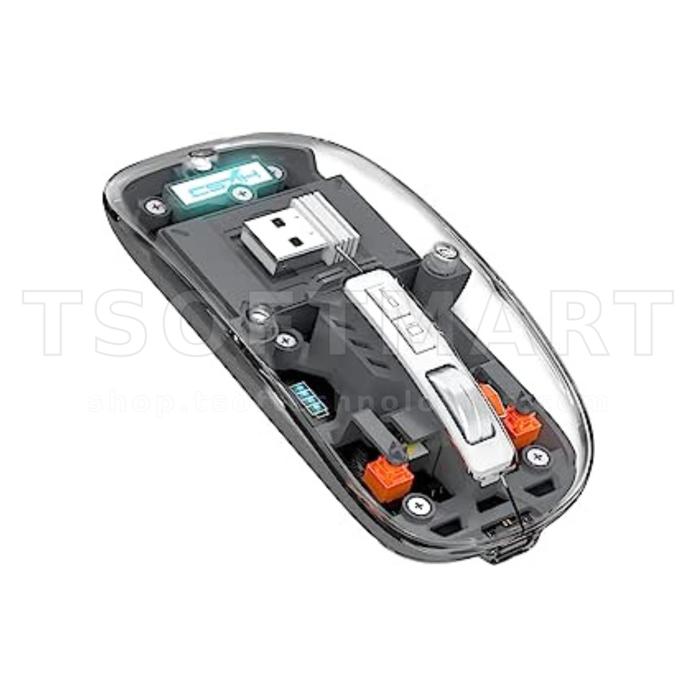 Transparent Rechargeable Wireless PC Mouse