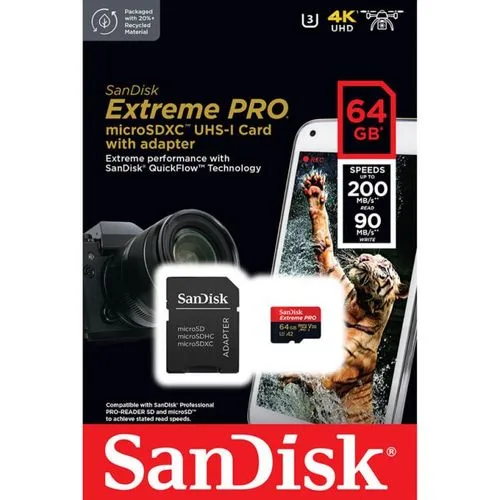 SanDisk Extreme Pro Micro SD 64GB 200mb/s