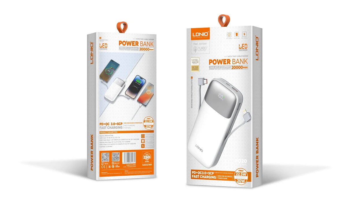 Ldnio PQ20 20000MAH PD 20W Power Bank