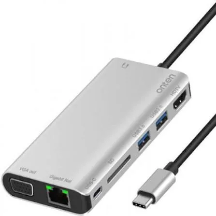 Onten Otn-9591B Type-C 8-in-1 Multi-Function Dock Station (Lan,Vga, HDMI)