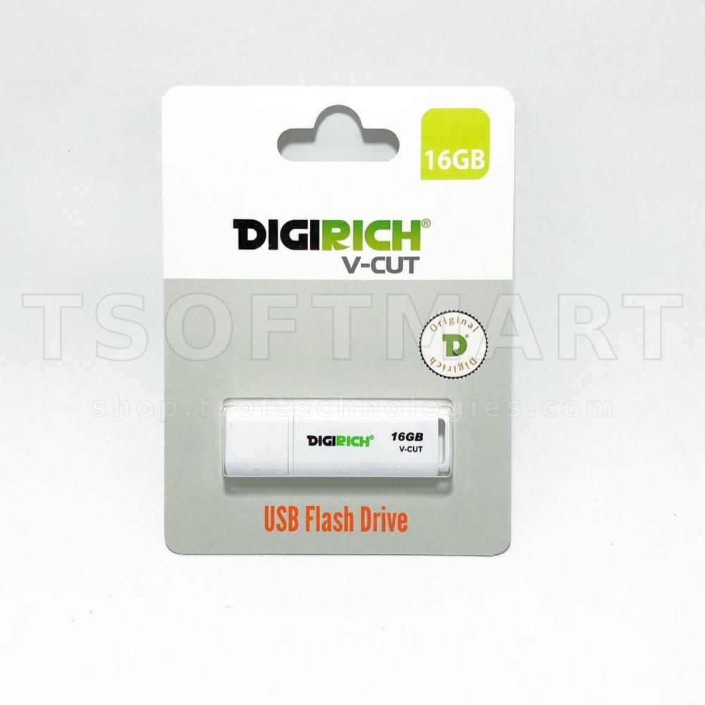 Digirich V-Cut Flash Drive 16Gb White