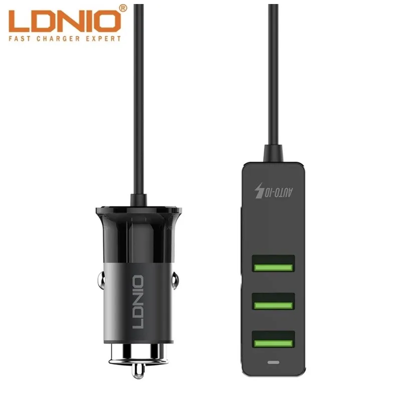 LDNIO C61 Fast Car Charger Auto-ID With 4 USB – Grey