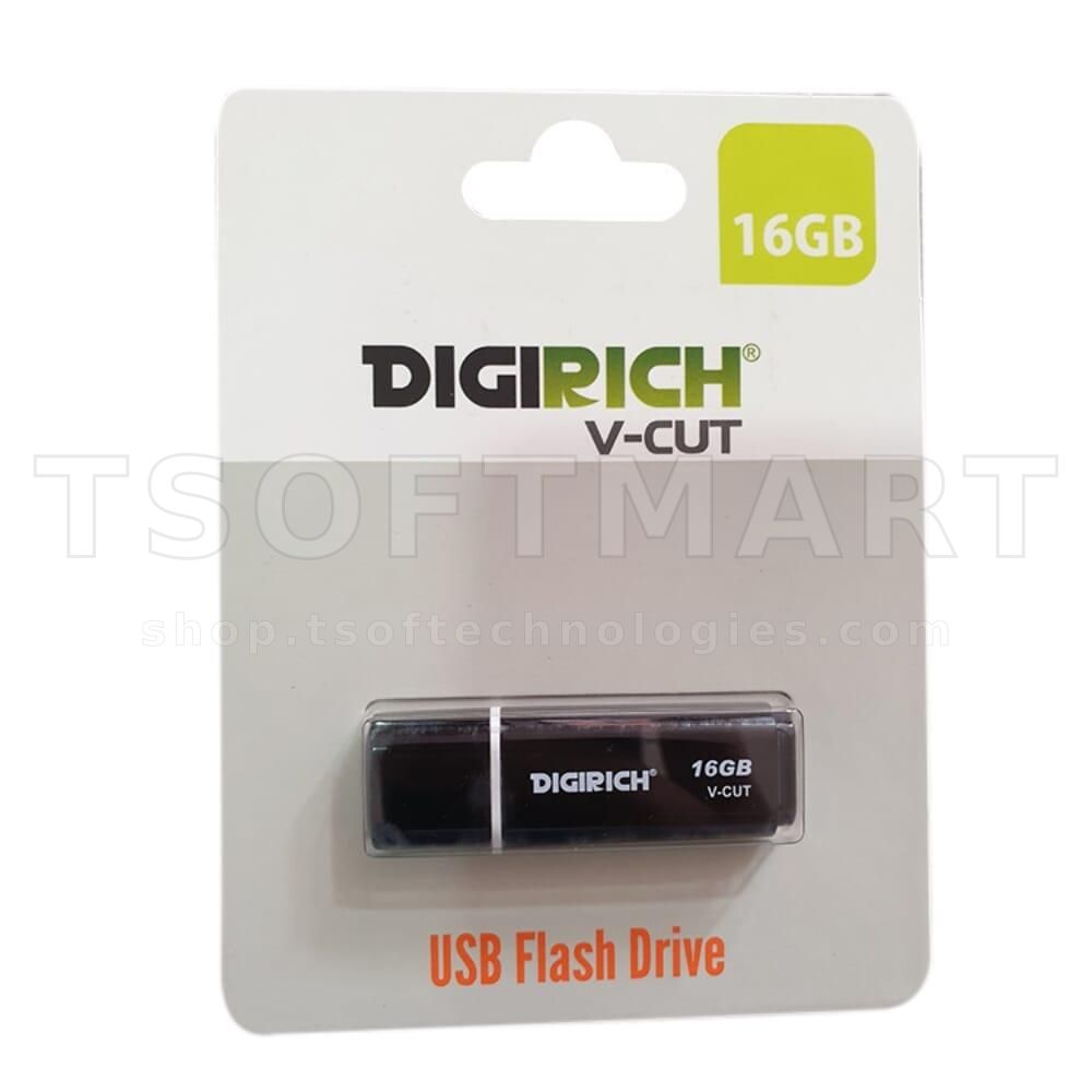 Digirich V-Cut Flash Drive 16gb Black