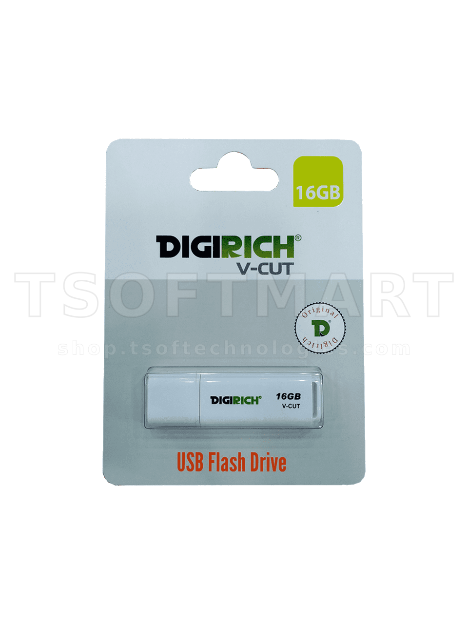 Digirich V-Cut Flash Drive 64Gb White