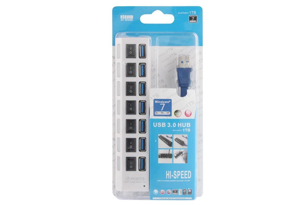 7 Ports 3.0 USB Hub Support 1TB High Speed