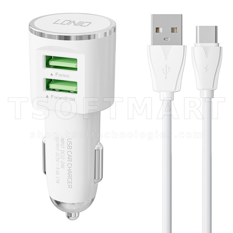 LDNIO DL-C29 3.4a Car Charger- 2 USB ?Ports