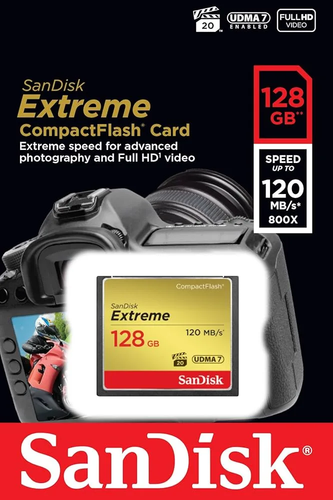 SanDisk Extreme CompactFlash Card 128Gb120mb/s