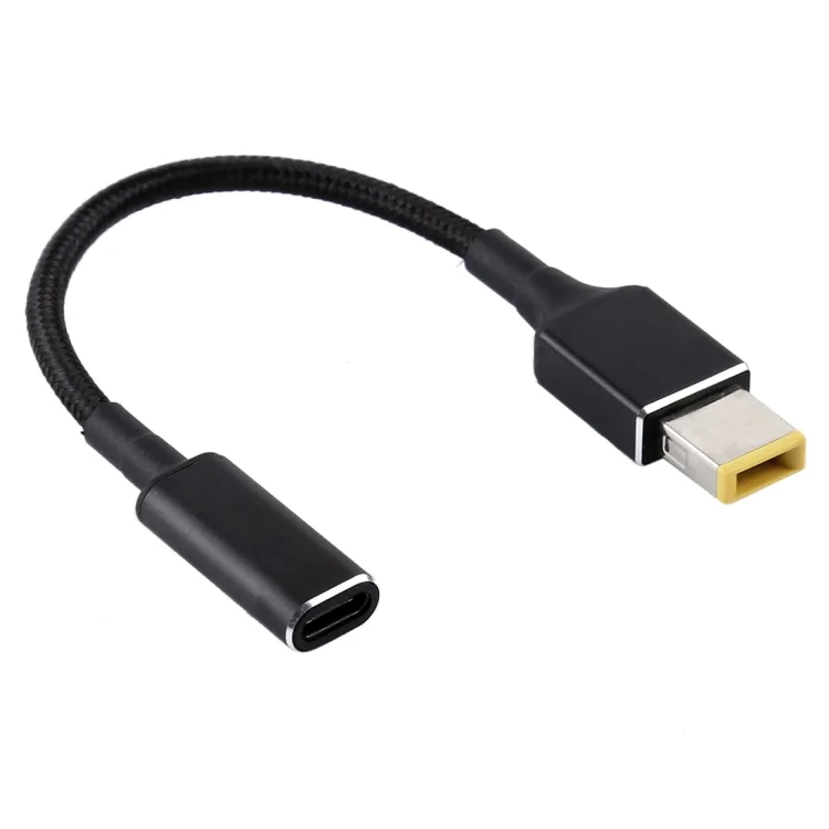 PD 100W 18.5-20V Square Tip to USB-C Cable for Lenovo